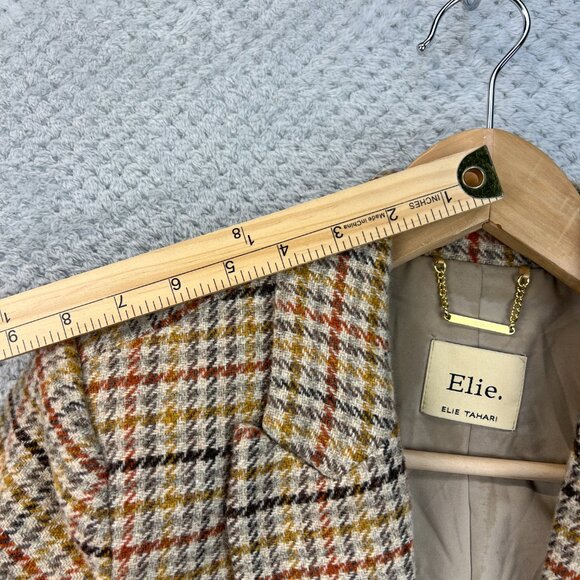 Elie Tahari Womens Tweed Jacket Blazer Autumn Glen Check Prince of Wales Size 6 - Picture 11 of 16